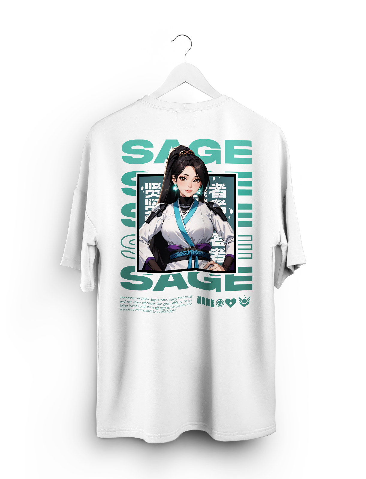 Oversized T-Shirt- Sage White