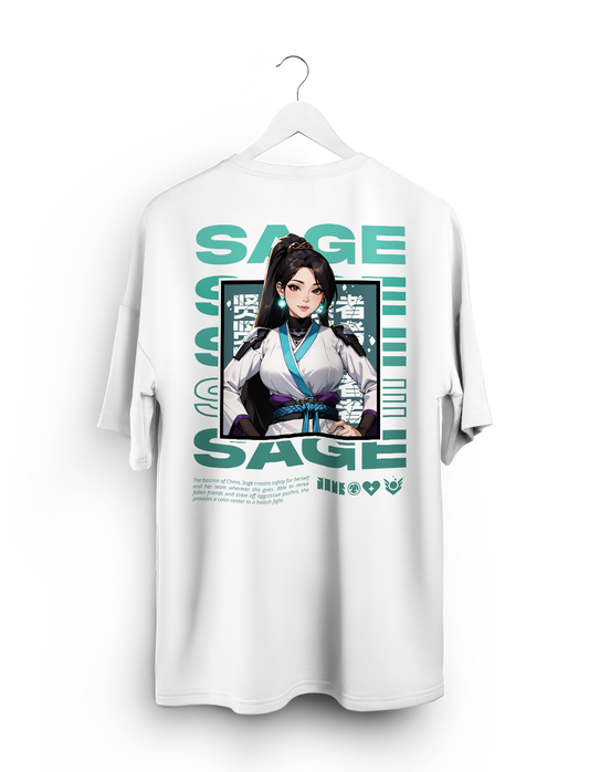 Oversized T-Shirt- Sage White